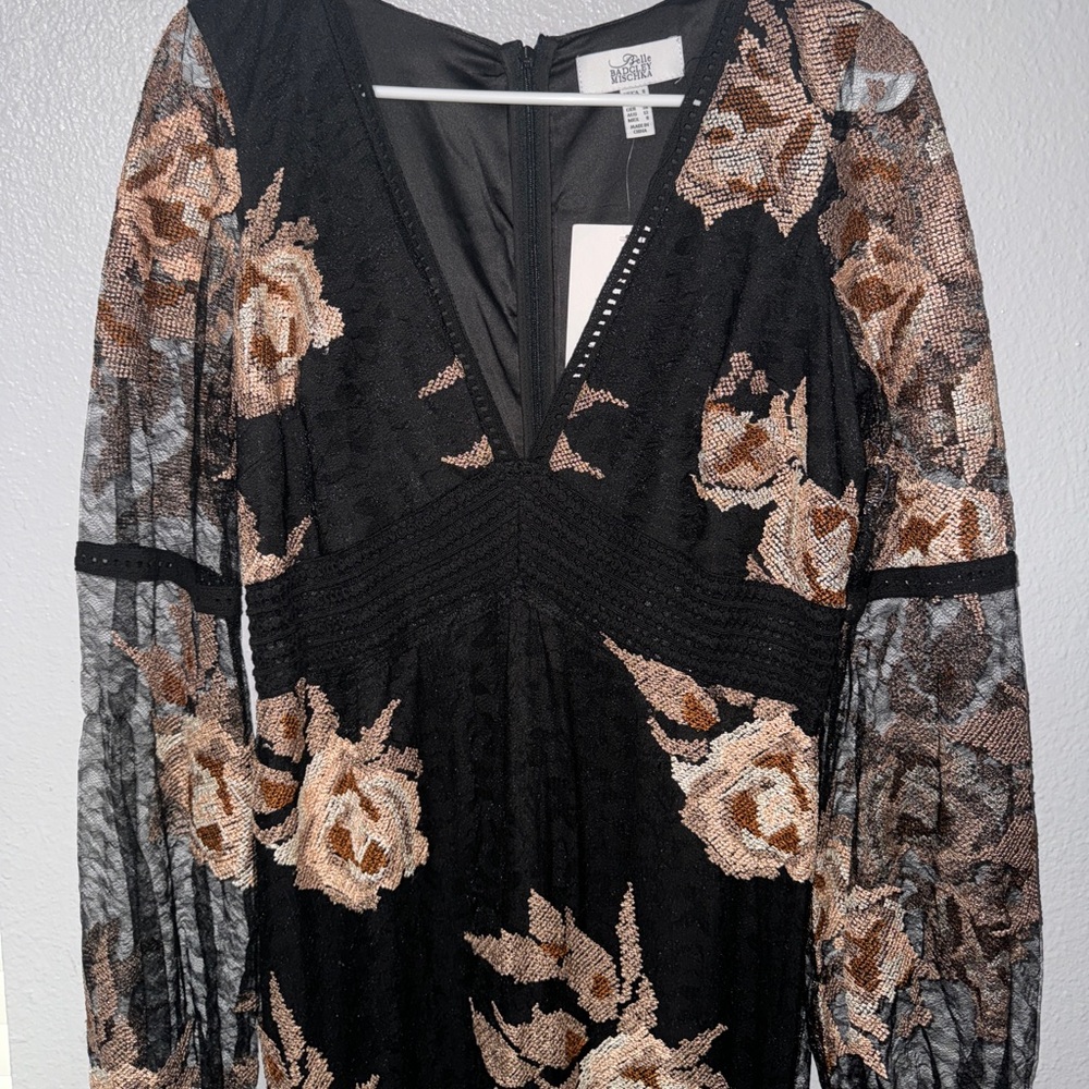 Bartley Mischka Belle floor-length lace floral dress size 8